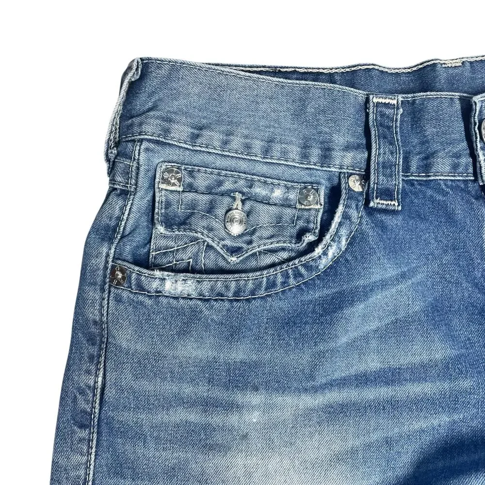 TRUE RELIGION Men's Basic Straight WFLPS Natural Faded Medium Wash Jeans 32X32